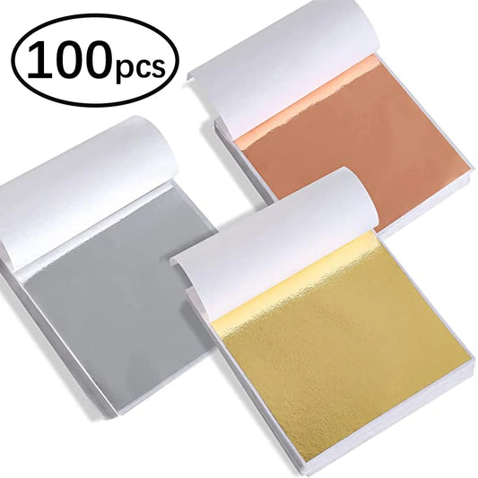 100 Stück / Gold-, Silber- und Kupferblätter